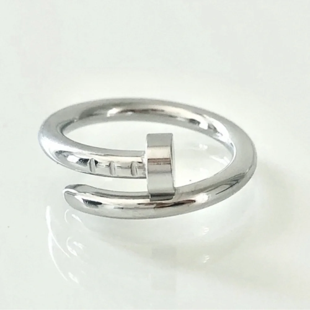 Generic Stainless Steel Screw Nail Ring in Silver